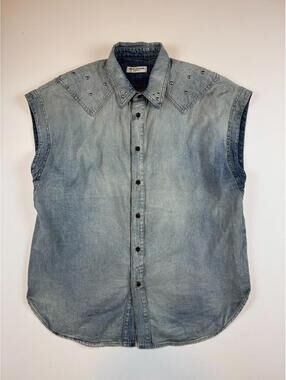 Saint Laurent Studded Denim Vest